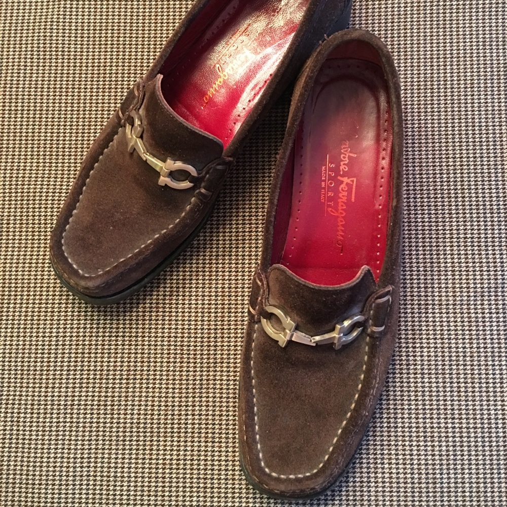 Ferragamo Sport Brown Suede Loafer, 8B.